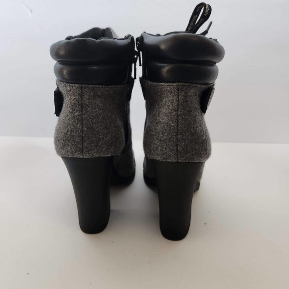 Juicy Couture Jessie Gray Booties US 7 1/2M Side Zip/Lace Up Ankle Boot Shoes - Picture 3 of 6